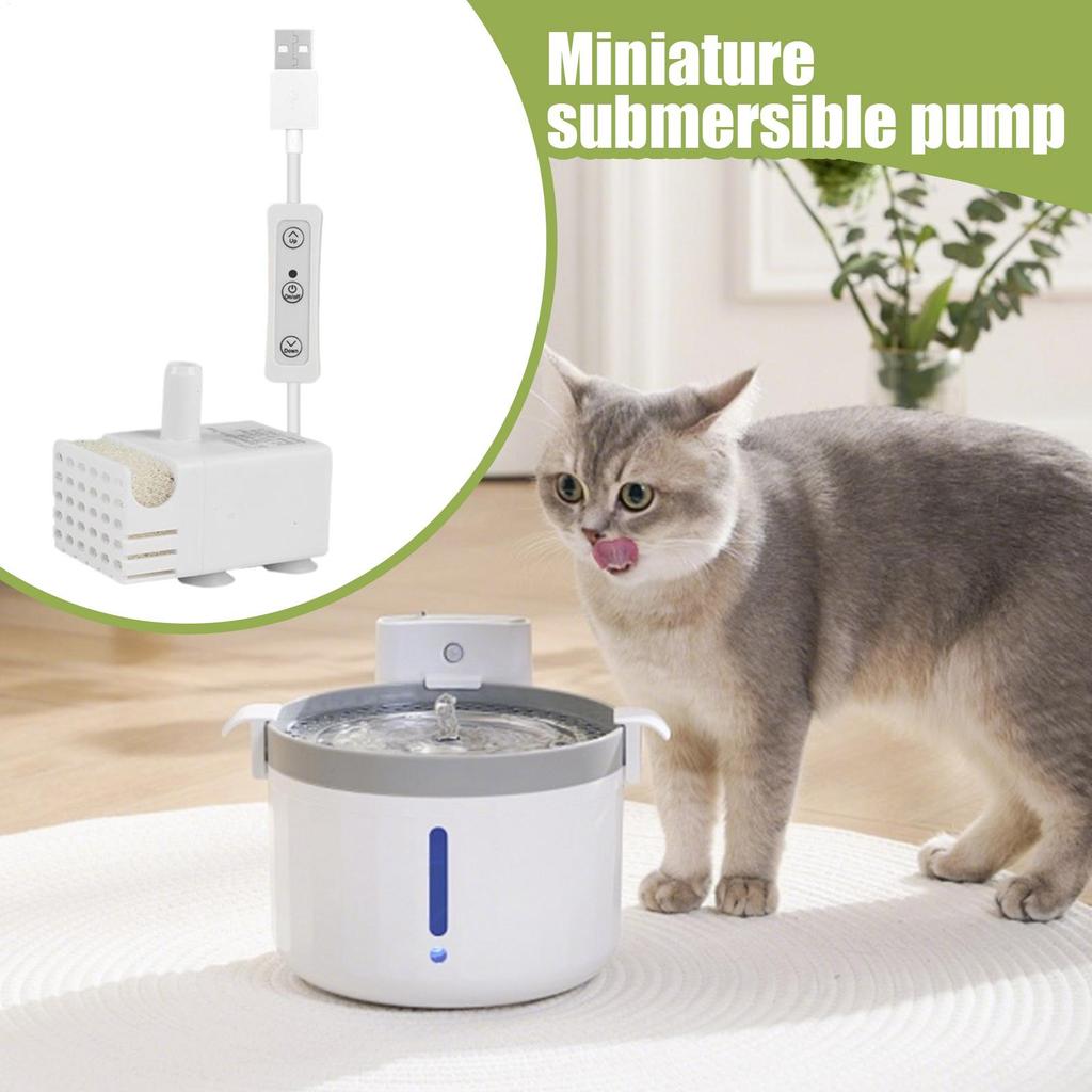Cat Fountain Pump Submersible Pump Circulation System Silent For Fish Tank Hydroponics Pet Drinking Fountain