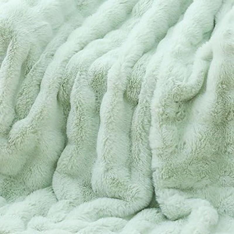 Plush Faux Rabbit Fur Blanket Sofa Bed Office Winter Warm Throw Soft Cozy Lap