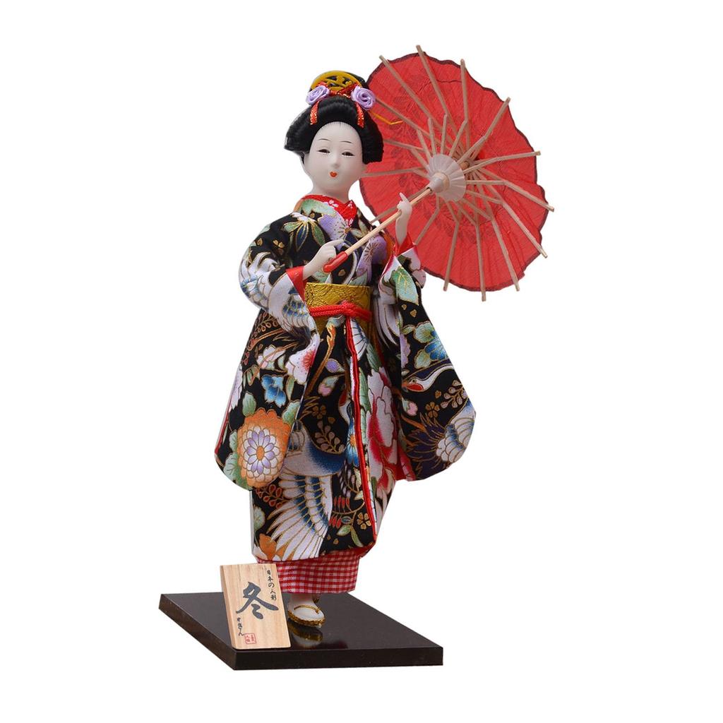 Ethnic Japanese Geisha Dolls Oriental Ancient Kabuki 12" Vintage Style Collectible Figurine Asian Geisha Doll for Shelf Decor