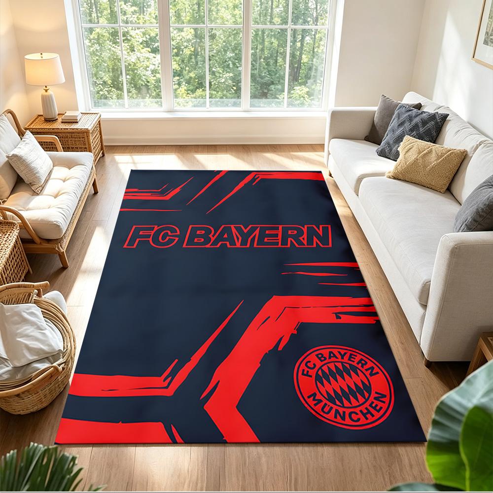 Bayern Munich Football Glory Cleanable Rug Soft Plush Non-slip Bottom Living Room Essential Fashionable Home Decor Housewarming Gift Idea