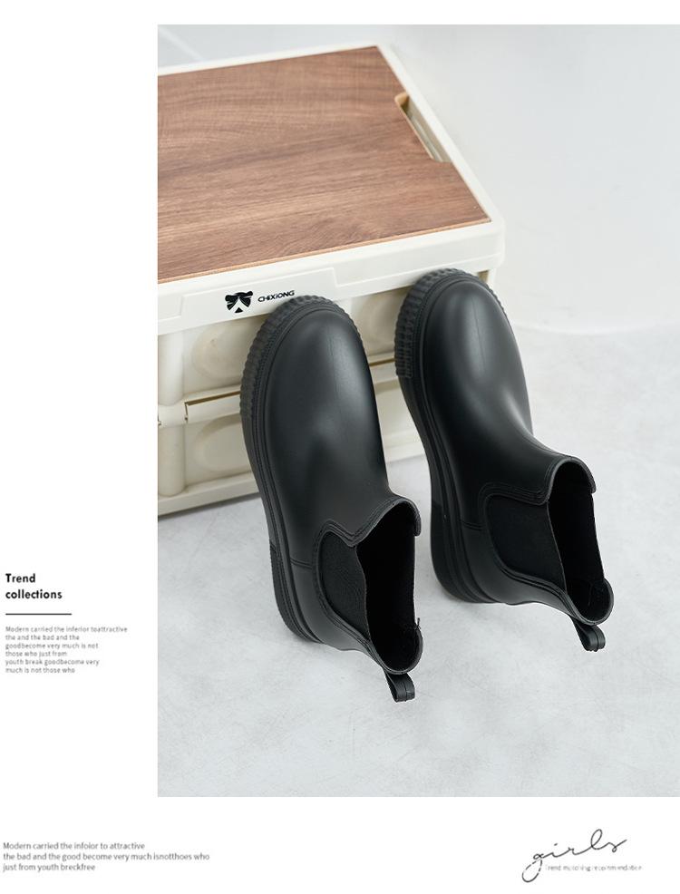 Women's Non-slip Martin Rain Boots - Wear-resistant, Fashionable Short Boots with Thick Rubber Soles for Grocery Shopping