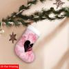 Christmas Decoration Fireplace Hanging stockingChristmas Decorative Socks - Pink Marble Background with Black