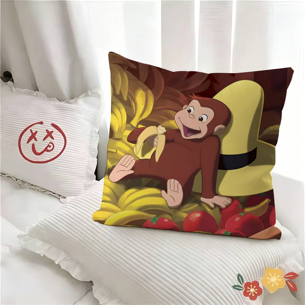 Pc George The Curious Monkey Pillow Case Fashion Square Pillowcase Bedroom Sofa Room Ins Decoration Leisure