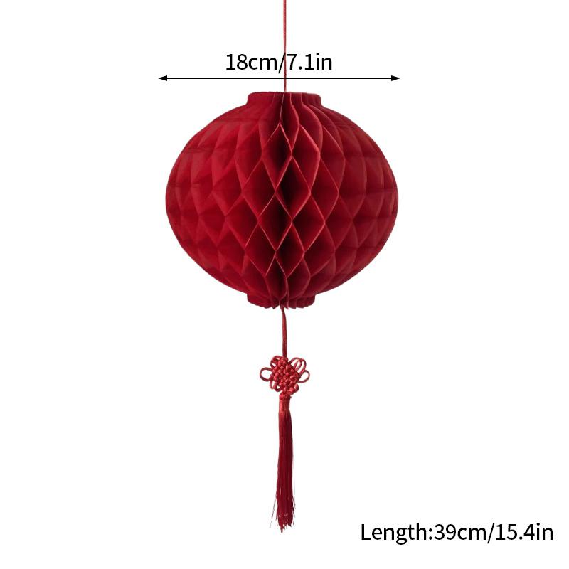 Red Chinese Lanterns Spring Festival Paper/Felt Lantern Chinese New Year Decorations Door Wall Decor Wedding Party Supplies