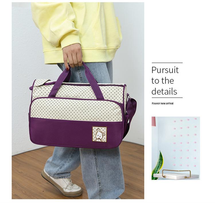 Waterproof 5-Piece Mom and Baby Travel Bag Set: Multifunctional, Large Capacity