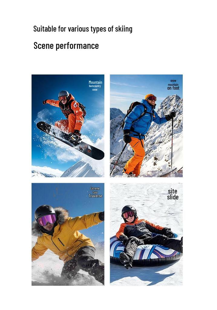 Dual-layer Anti-fog Ski Goggles with HD Cylindrical Lenses, UV Protection, and Snow Blindness Shield.