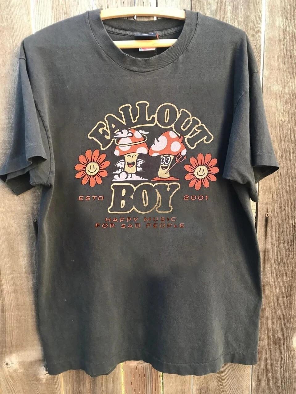 Fall Out Boy Happy Music For Sad People T-shirt ESTD 2001 Charcoal tee XXXL