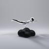 Silver Black Resin Cloud Pilot Sculpture for TV Cabinet Decor