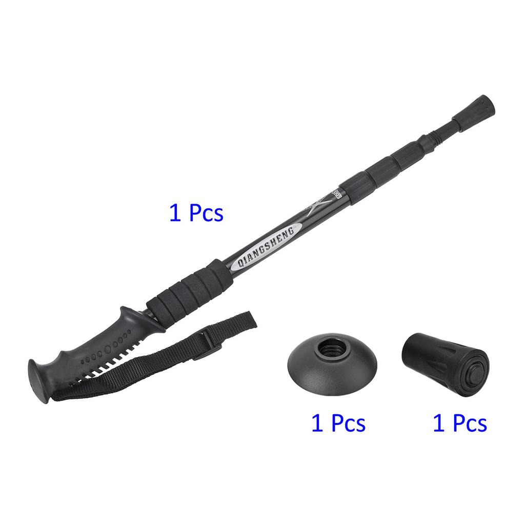 METERXITY Trekking Poles - Folding Hiking Walking Sticks with Mud Basket, Telescoping, Unisex Backpacking (21-43"), Black