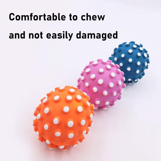 Squeaky Dog Ball Latex Textured Ball Dog Chew Toy Teeth Cleaning Toy for Large Medium Small Dogs Interactive Fetch