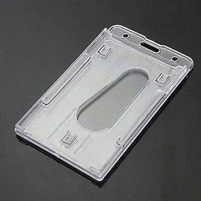 10x6cm plastový průhledný vertikální pevný oboustranný pouzdro na vizitky