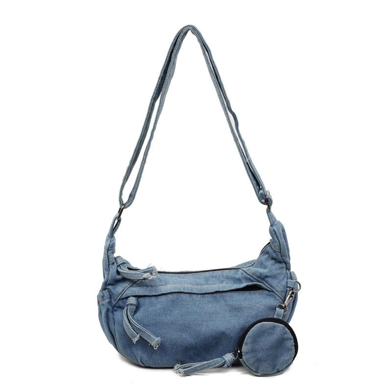 Large-capacity Denim Bag, Casual Crossbody Bag, College Student Commuting Tote Bag