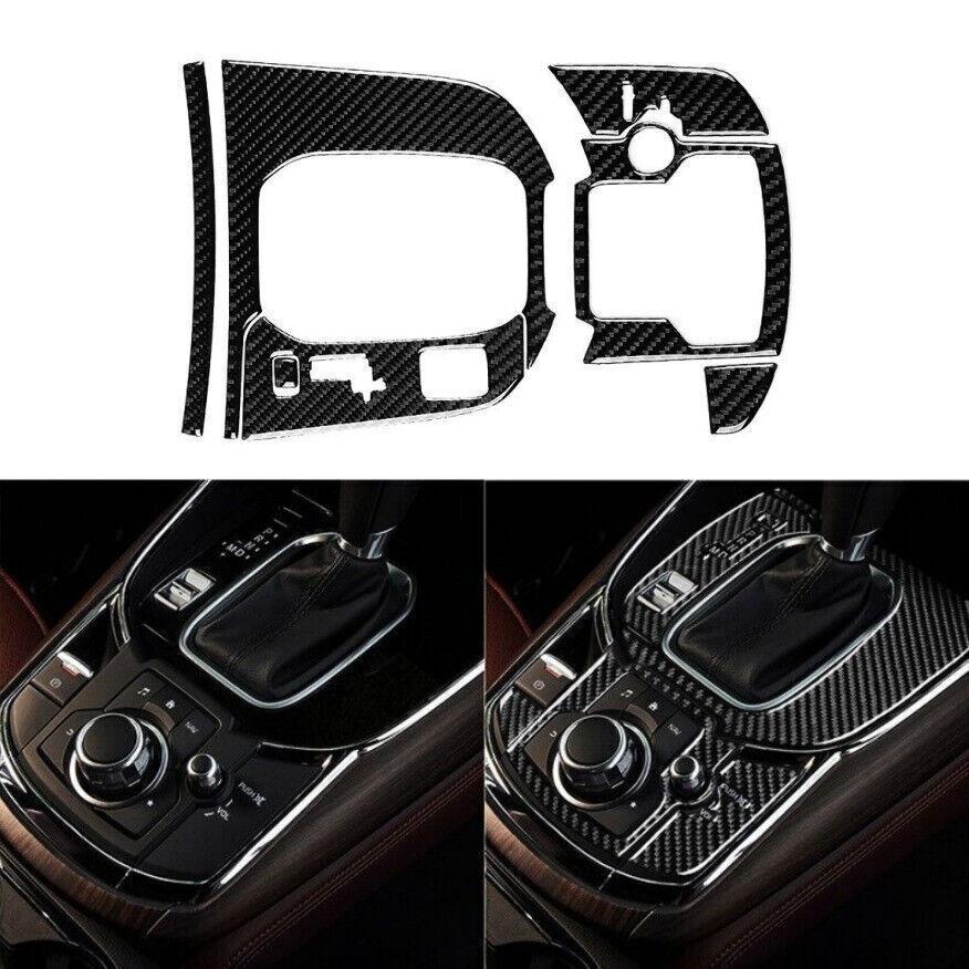 For 2016- Mazda CX-9 Real Carbon Fiber Car Gear Shift Panel Trim Cover Set