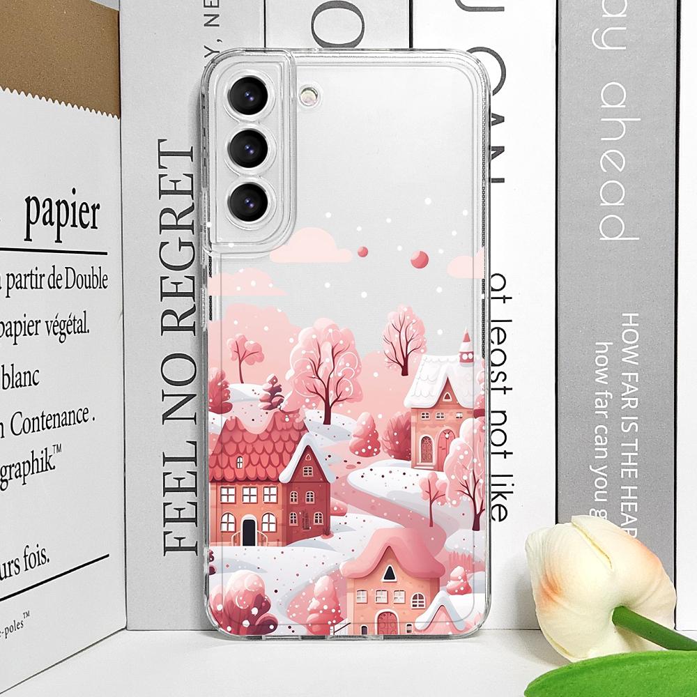 

Creative Winter Ski Village Scenery Clear Phone Case for Oppo Reno 13F 12 11 10 Pro Plus 8T A79 A58 A92 Find X3 Lite Soft Cover Oppo A92