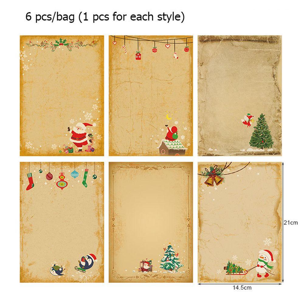 

Brown Holiday Wedding Birthday Party Envelope Letter Writting Paper Christmas Pattern Invitation 6pcs-#1