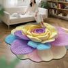 Tapis de sol 3D à fleurs Yousheng Absorbant Séchage rapide Irrégulier Moelleux Floral Lavable Antidérapant Salon Chambre Salle de bain Cuisine Décoration