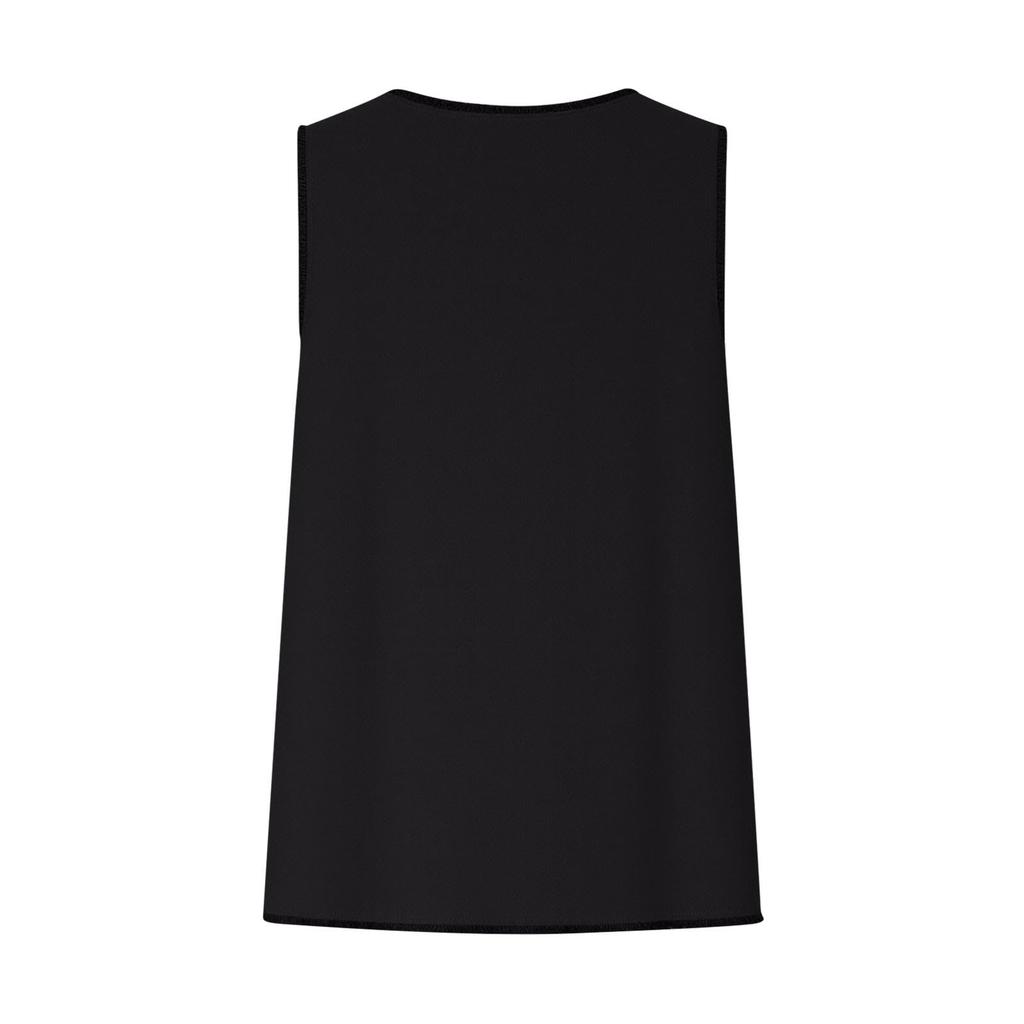 Women's Fashionable Color Round Neck Sleeveless Fringe Patchwork Casual Loose Cotton And Linen Top