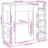 Loft Bed Frame with Desk Reclaimed Wood Look 90 x 190 cm
