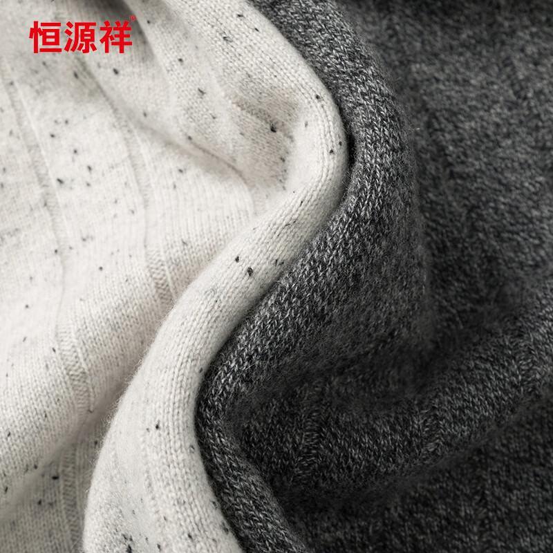 Hengyuanxiang Men's 100% Cashmere Thick Crew Neck Sweater