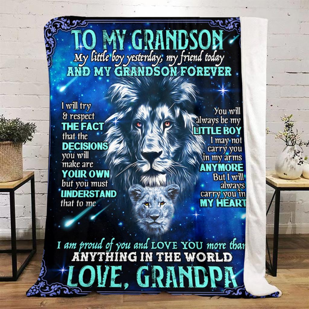 Love Blanket Grandson Plush Blanket Soft Comfortable All Seasons Perfect Sofa Office Naps Outdoor Travel Makes Great Gift