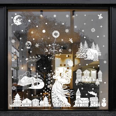 Christmas Stickers Santa Claus Snowman Snow House Sling Ball Pendant Christmas Party Decoration