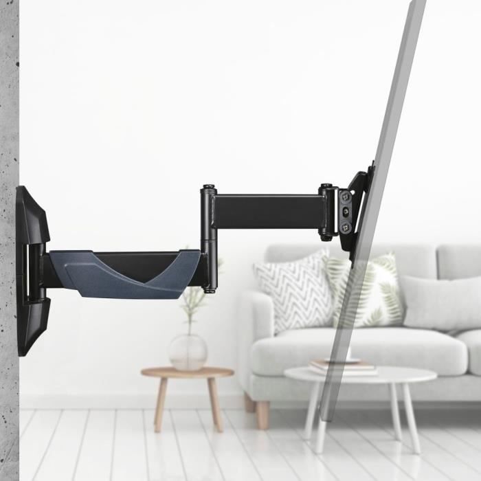 Support Mural TV - Hama - Inclinable Pivotant - Pour écrans 10" à 26" - Charge max. 30 kg - Métal