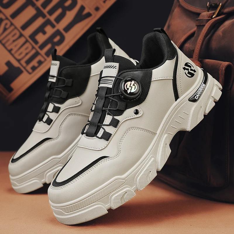 Mens Casual Sneakers Shoes Leather Outdoor Platform Fashion Luxury Designer Sports Running Work Skateboard Boots Tennis