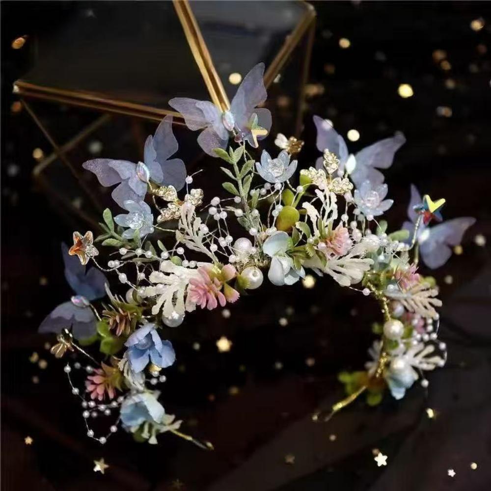 

1 Pack Butterfly Flower Children s Headband, Fairy Style, Suitable for Flower Girl Wedding / Birthday Party / Holiday Performanc