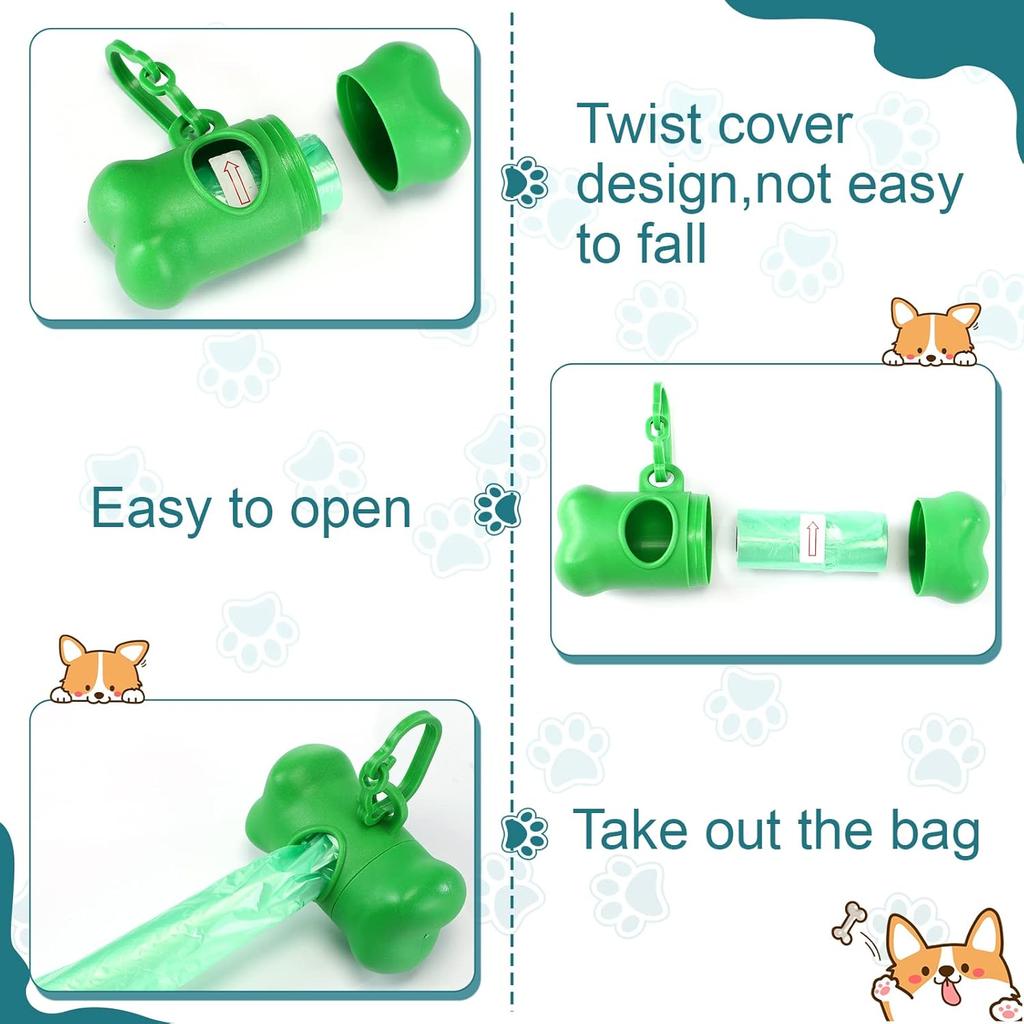 This Bone-shaped Storage Pouch Clips Easily Onto a Leash; It’s Sturdy and Durable, and Easy To Tear Open for Hygiene and Convenience.