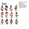 Store Window Christmas Displays 12/24/36Pcs Wooden Nutcracker Gnome Ornament Set for Tree, Retro Hanging Decorations Party Home Decor, Reusable