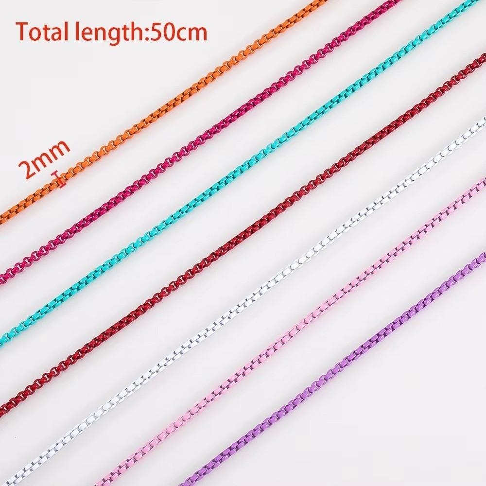 7 Color Painted Chains Necklace Stainless Steel Summer Choker Chain Trendy Chain Necklace Gift