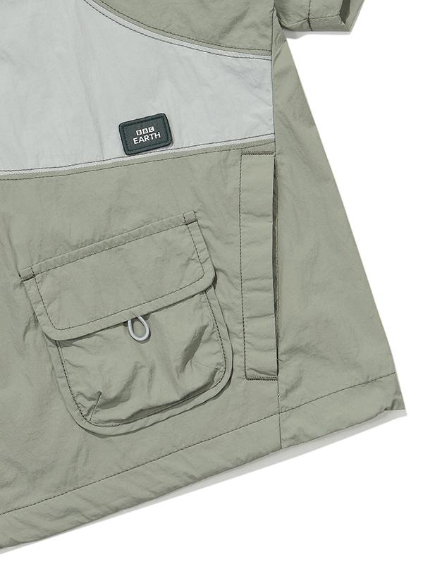 Bbc Earth Earth Stitch Short Sleeve Anorak_Khaki