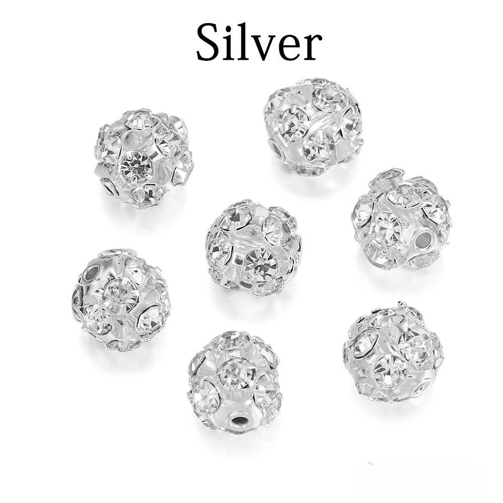 

30 шт./лот, стеклянные шарики со стразами и медью, имитирующие кристалл, круглые проставки, свободные бусины для браслета, принадлежности для изготовления ювелирных изделий 8mm