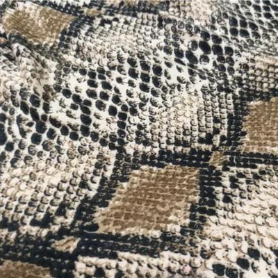 100x155cm Snake Pattern Printing Fabric,4 Way Elastic,Milk Silk Knitted Cotton/Spandex Fabric,Diy Sewing Sexy Dress,Cheongsam
