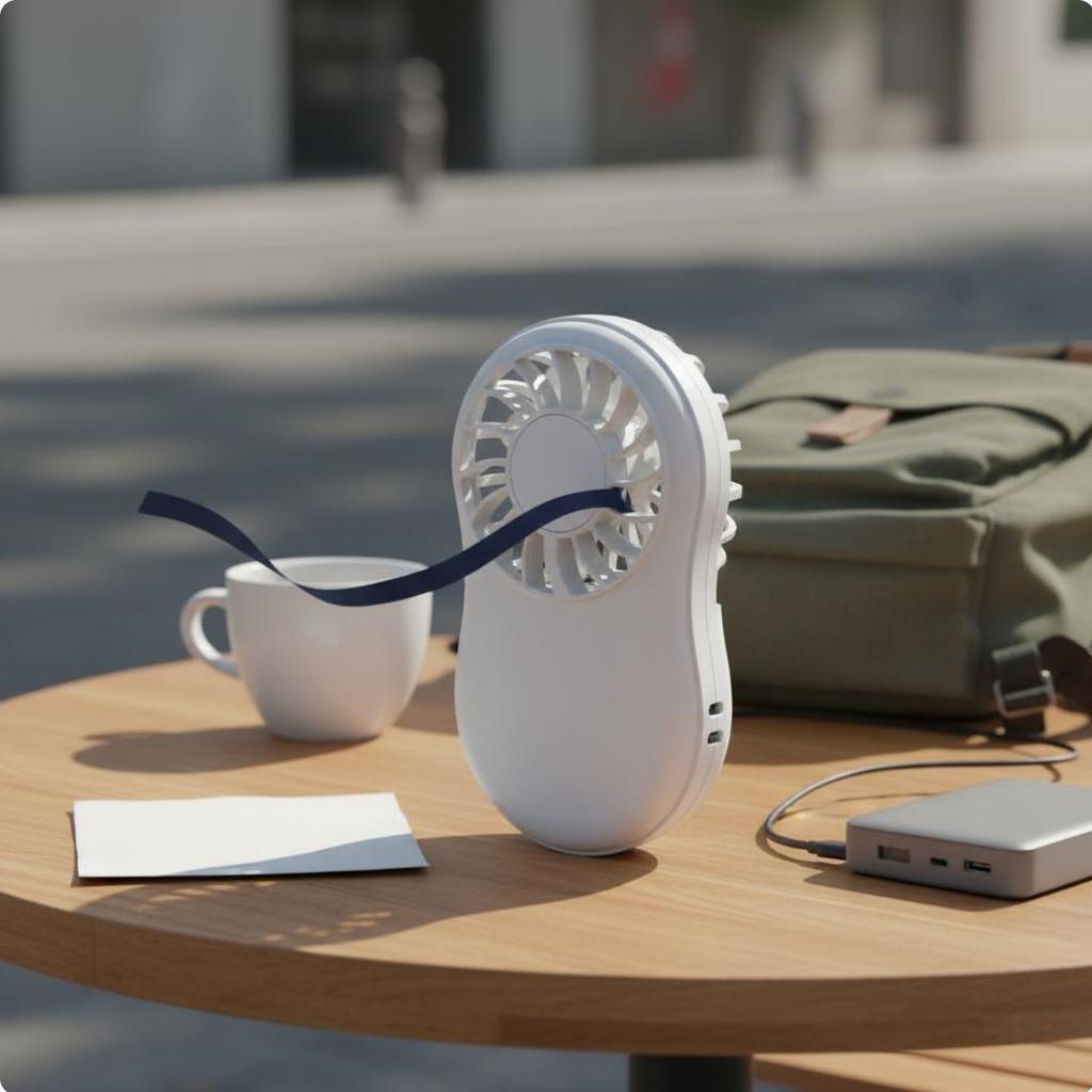 Mini Handheld Fan 5 Speed Settings Charging Port Battery-Operated Fan Lightweight Fast Charging for Travelers, Outdoor, Travel
