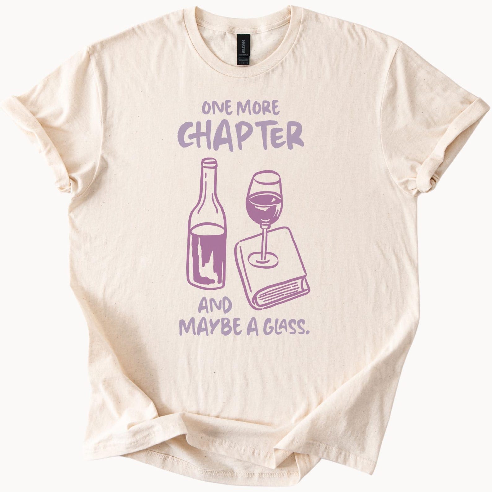 One More Chapter Book Lover Shirt Wine Glass Reading Tee Funny Bookworm Gift for Readers Literary T Shirt Book Club Apparel 100