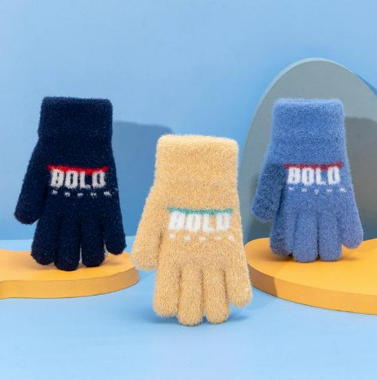 Neukundenrabatt: Niedliche Winter Strickwollhandschuhe für Kinder - Warmes Fünf-Finger-Design
