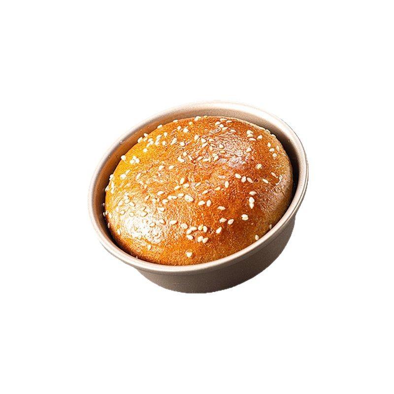 1Pcs  Non-Stick Hamburger Baking Mold Carbon Steel Mini Bread Baking Pan Reusable 4Inch Bread Mold Kitchen Bakeware