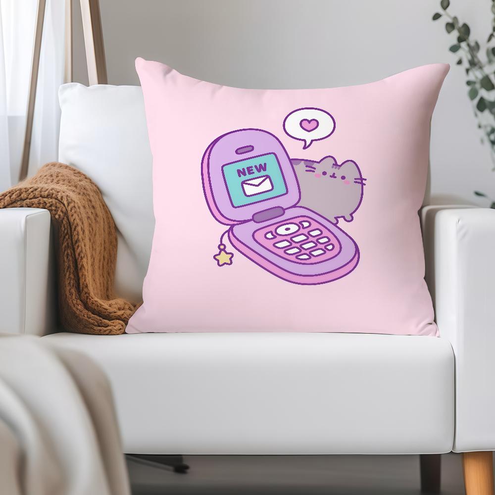 Cartoon Cute P-pusheen-s Pillow Case Applicable Space For Guest Rooms Interiors Cars Office House Decoration