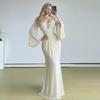 Greek Flared Sleeve Evening Dress Tube Top Slim and Thin Temperament Hip-wrapped Floor-mopping Long Dress Women