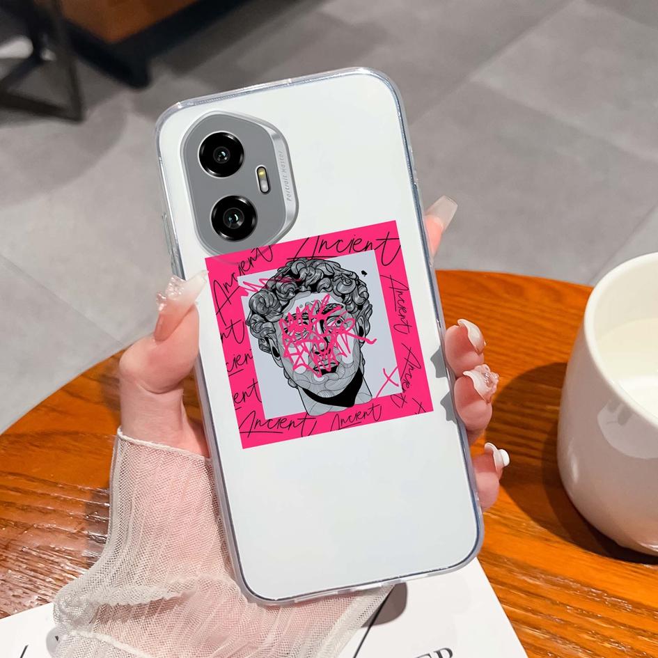 Silicone Soft TPU For Huawei Honor 300 Pro 70 200 Lite X5B Plus X6 X6B X6S X8 Back Cover Fashion Pink Bow Tie Pattern Transparent Anti Slip For Huawei