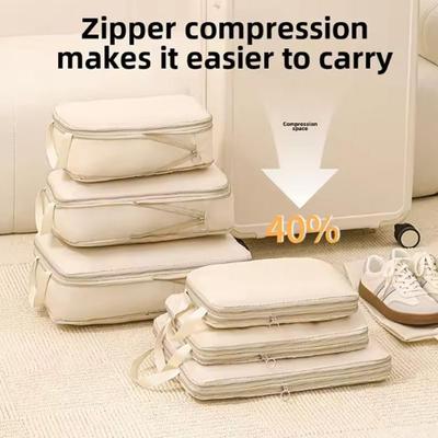 4Pcs/Set Travel Compression Packing Cubes Bag Portable Suitcase Clothes Organizers Luggage Storage Cases Drawer Bags