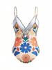 Bohemian 2026 European & American Style Flowy Holiday Casual Fashion Spaghetti Strap Women's Swimsuit.