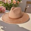Women's Suede Hat with Colorful Heart-shaped Top and Wide Brim, Gentleman's Hat