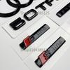 hot A7 4-Ring logo ABS Black Car Hood Front Bonnet Grill Rear Trunk Emblem Badge Sticker A7 mark 30TFSI 40TFSI Quarrto Emblem