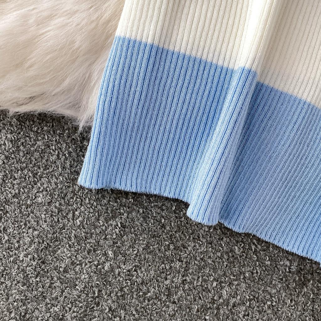 Summer Women Sexy One Shoulder Striped Knitted Office Work Sweater Sheath Dresses