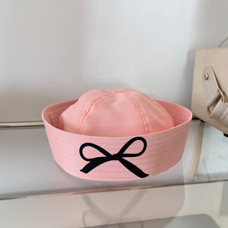 Uniform Beret Hat for Women Breathable Sailor Hat Girl Bowknot Print Domed Hat Subcultures Roleplay Headwear
