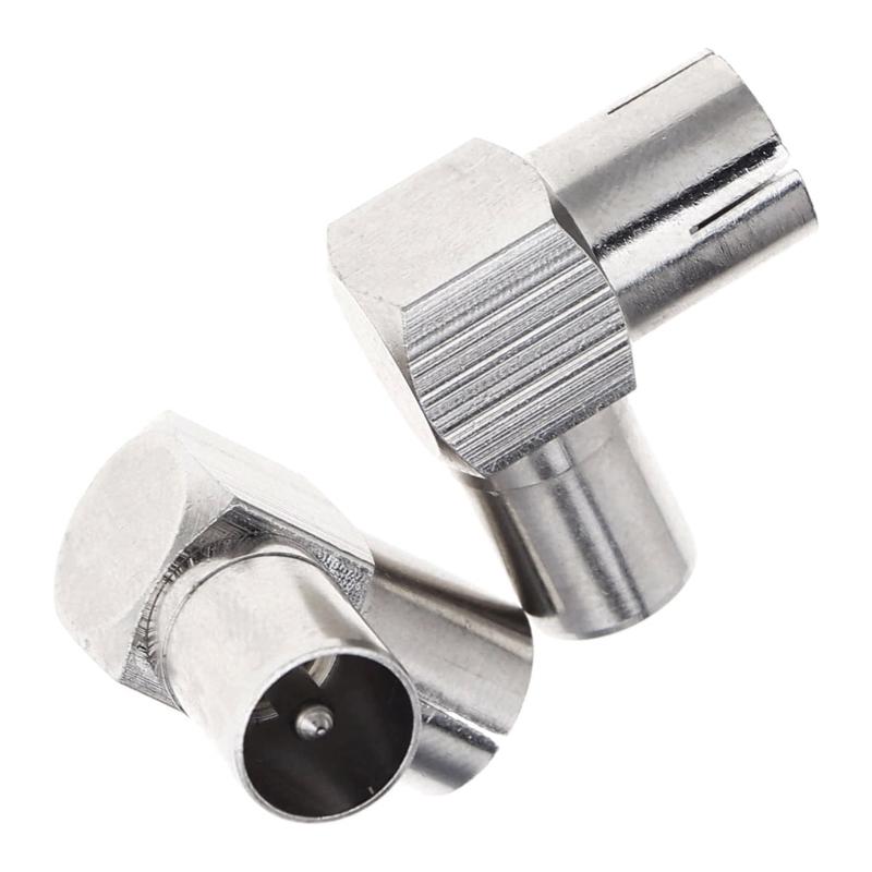 2Pieces 90 Degree TV Aerial Cable Connector RF Coaxial F Female Socket Right Angled To TV Male Plug Coaxial Connectors