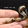 Brass Zodiac Snake Figurines Miniatures Desktop Ornament Tea Pets Home Decoration Crafts Accessories Vintage Animal Small Statue