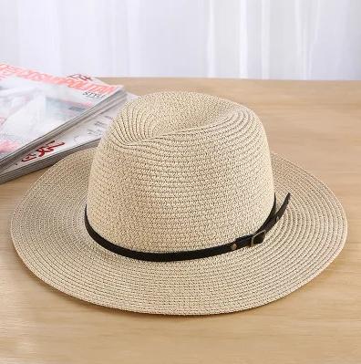 Classic New Women Men Summer Toquilla Straw Sun Hat For Elegant Lady Wide Brim Homburg Fedora Sunbonnet Beach Sunhat Panama Cap